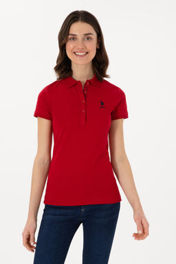 Kad_n K_rm_z_ Basic Polo Yaka Ti__rt Sepette S_rpriz _ndirim