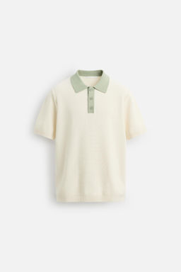 CONTRAST KNIT POLO SHIRT - Zara фото 6