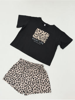 Пижама "Леопард" детская девочка с шортами