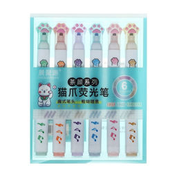 Набор маркеров-текстовыделителей «Лапки», 6 цветов, скошенный наконечник, узел 5 мм