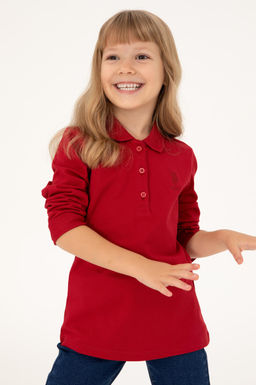 K_z _ocuk K_rm_z_ Polo Yaka Basic Sweatshirt Sepette S_rpriz _ndirim - U.s. polo assn фото 3