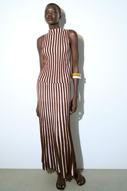 TEXTURED STRIPED PLEATED SKIRT - Zara фото 2