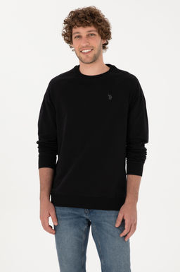 Erkek Siyah Basic Sweatshirt Sepette S_rpriz _ndirim