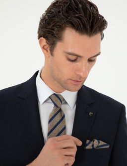 Koyu Lacivert Slim Fit Klasik Tak_m Elbise - Cacharel фото 2