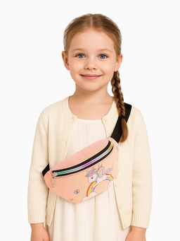 Сумка поясная детская на молнии «Выбражулька», коралловая