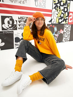 Kap??onlu Minnie Mouse Bask?l? Uzun Kollu K?z ?ocuk Sweatshirt - Waikiki фото 2