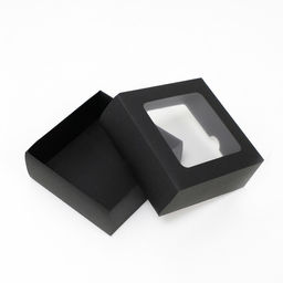 Цена за 10 шт. Коробка складная, крышка-дно, с окном, черная, 13 х 13 х 5 см - UPAK LAND фото 3