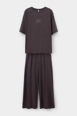 Е 20183/коричневый пижама жен