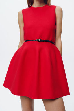 BELTED MINI KNIT DRESS - Zara фото 3