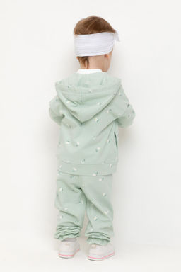 КР 400796/пастельно-зеленый,милые цветочки к543 брюки д/дев яс