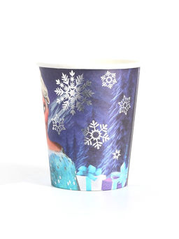 Цена за 6 шт. Стакан одноразовый бумажный с тиснением, 250 мл, Холодное сердце