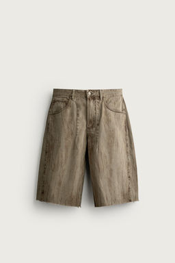 JORTS DENIM LAVADO ESTAMPADO / Tostado - Zara фото 6