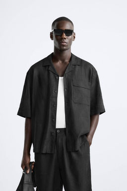 VISKOZ VE KETEN KARISIMLI GOMLEK - Zara фото 3