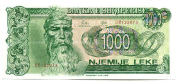 Банкнота 1000 лек 1992 года Албания