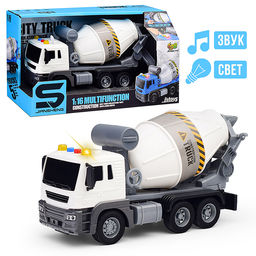 Машина "Бетономешалка" 1:16 (свет, звук) в коробке