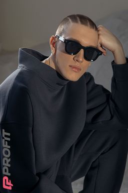 Спортивный мужской свитшот с начесом, цвет антрацит swm.041.004