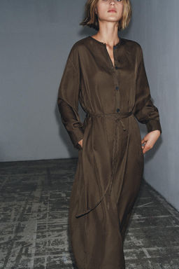 POLKA DOT DRESS WITH BELT ZW COLLECTION - Zara фото 2