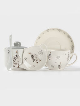 Лимонница Доляна «Гуси», доломит, 9×9 см, белая