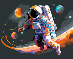 ФРЕЯ PNB/PLB-287 Набор для раскрашивания по номерам ( эффект черного холста ) 50 х 40 см Разноцветный космос