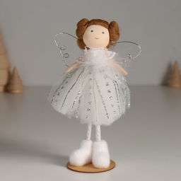 Кукла интерьерная Ангелочек в белом платье и в белых валеночках 5х7,8х15,5 см