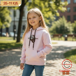Кофта для девочки с капюшоном