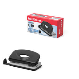 АКЦИЯ Цена за 12 шт. Дырокол ErichKrause U10 Classic до 10 листов, черный (в коробке по 1 шт.)