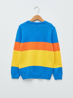 Bisiklet Yaka Desenli Uzun Kollu Erkek ?ocuk ?nce Triko Kazak - Waikiki фото 2