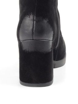 04-R135-1 BLACK Ботинки зимние женские (натуральная замша, натуральный мех) - Фабричный китай фото 13