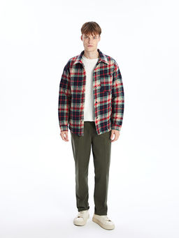 Regular Fit Uzun Kollu Ekose Erkek G?mlek Ceket