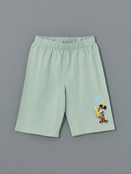 Mickey Mouse Bask?l? Erkek ?ocuk ?ort Pijama Alt?