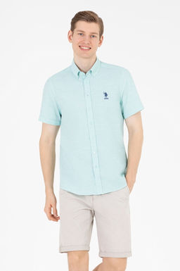 Мужская вода -зеленая рубашка с короткими рукавами в корзине - U.s. polo assn фото 4