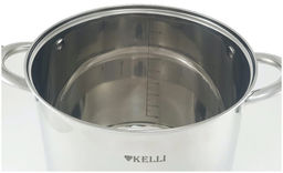 Набор посуды нерж. "Kelli" 3 пр со стекл. крышками, арт. KL-4252