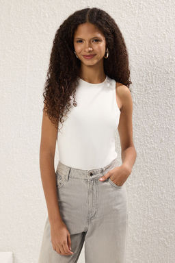 Trendyolmilla Siyah-Beyaz 2li Paket Fitted Bisiklet Yaka Alttan C?tc?tl? Orme Body TWOSS25BD00017  фото 5