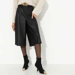 Кюлоты из экокожи Неожиданный подарок (black) - Charutti фото 4