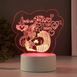 Светильник 3D RISALUX Люблю тебя любить, LED-ночник, RGB, от сети
