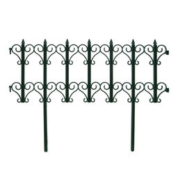 Ограждение декоративное, 25×180 см, 5 секций, пластик, зелёное, «Классика»