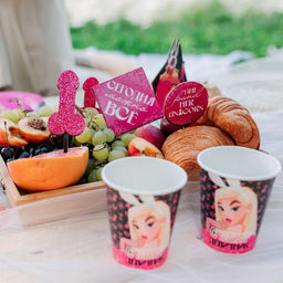 Посуда одноразовая бумажная для праздника «Супер девичник», 6 тарелок, 6 стаканов, игра