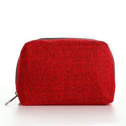Косметичка женская на молнии, объёмная, маленькая, мягкая, красная - Simaland фото 2
