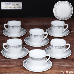 Чайный набор 12 предметов 250 мл квадратная / FXB220/FBD220-6A (7066) уп 8 Точки - Галеонтрейд фото 2