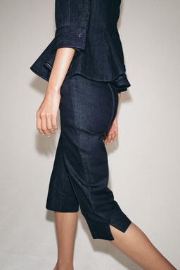 PANTAL?N CAPRI DENIM ZW COLLECTION / Azul - Zara фото 3