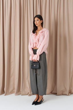 Блузка Annete А2302 свободная розовая  фото 3