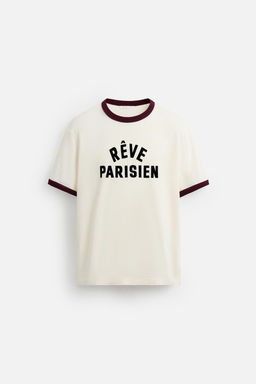 T-SHIRT WITH CONTRASTING RIBBED TRIMS - Zara фото 7