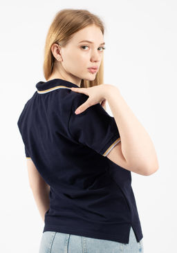 Футболка поло женская 2516 темный синий