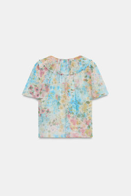 BLUSA VOLANTES ESTAMPADO FLORAL / Multicolor