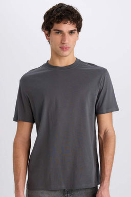 New Regular Fit Bisiklet Yaka Basic Duz K?sa Kollu Tisort - Defacto фото 2