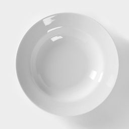 Цена за 2 шт. Тарелка глубокая Добрушский завод «Идиллия», 250 мл, d=20 см, фарфор, белая