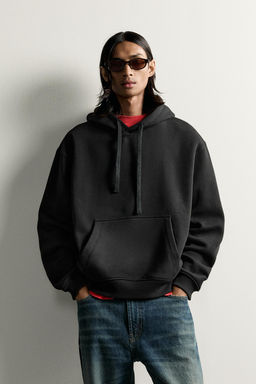 SUDADERA RELAXED FIT CAPUCHA B?SICA / Negro - Zara фото 2