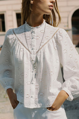 SHIRT WITH CUTWORK EMBROIDERY