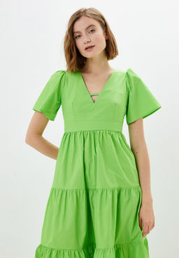 Зеленое хлопковое платье - Incity фото 9