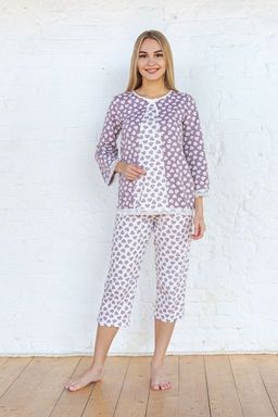 Пижама женская из футера Капучино с бриджами